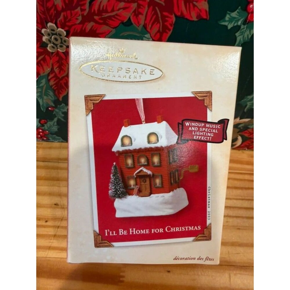 2003 Hallmark I’ll Be Home for Christmas Magic Ornament Music Light Tested Worki